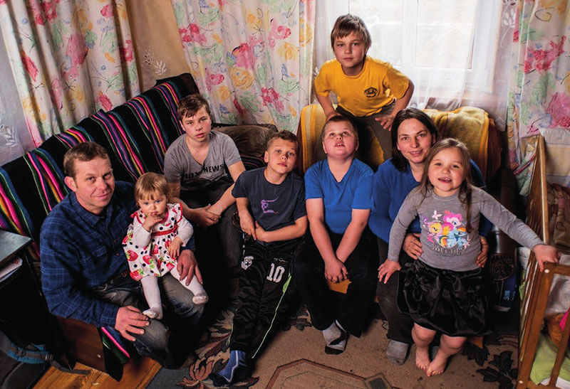 Family suffering from housing poverty in Poland 