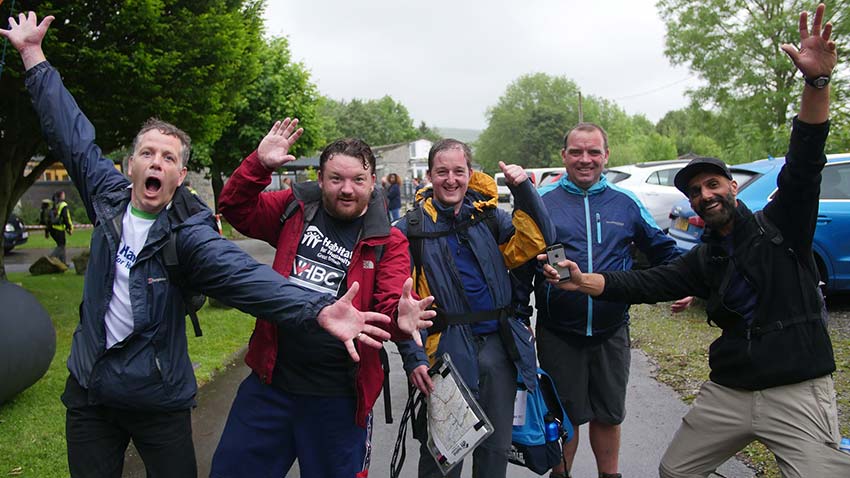 Corporate charity challenge hikers in the Peak District