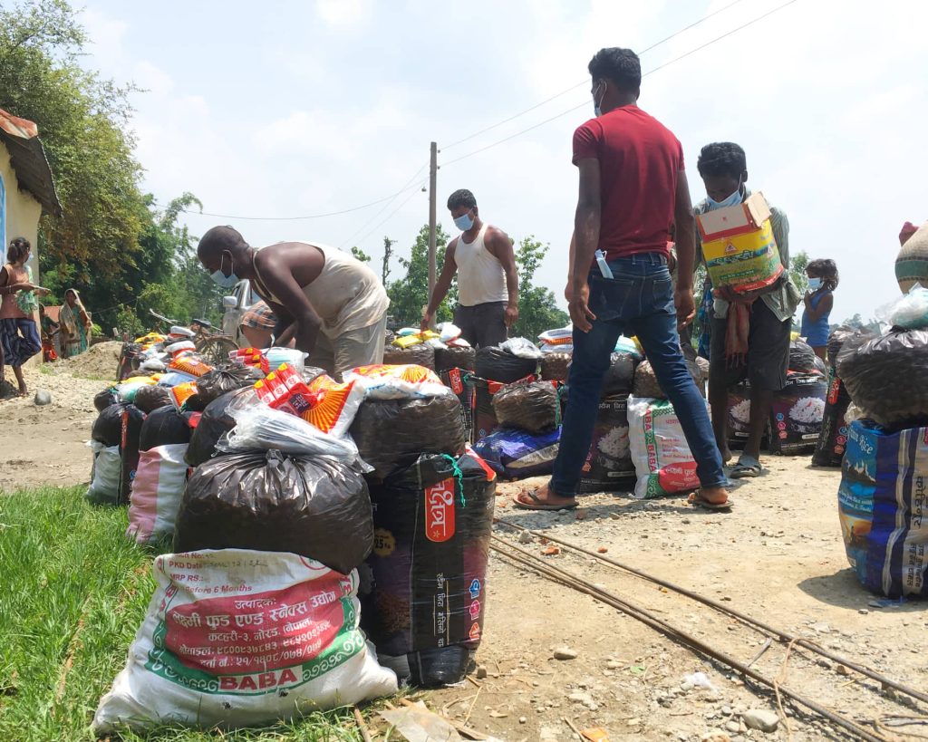 In Nepal people receive items to repsonse to Covid 19