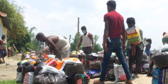 In Nepal people receive items to repsonse to Covid 19