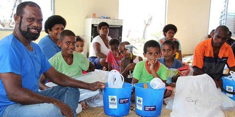 a beneficiary family in Fiji