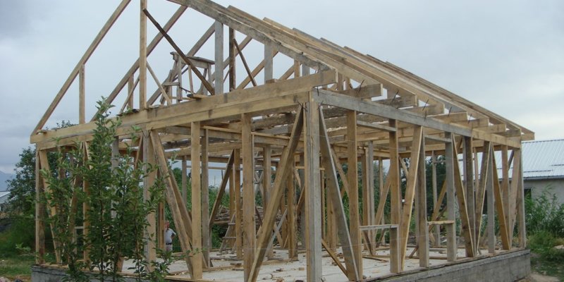 A habitat home in progress Kygryzstan