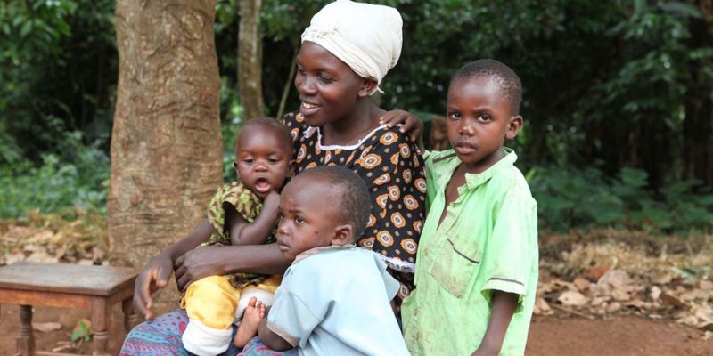 a beneficiary family in Uganda