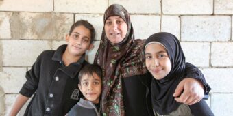 family in lebanese refugee camp