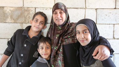 family in lebanese refugee camp