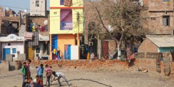 children in an indian urban area