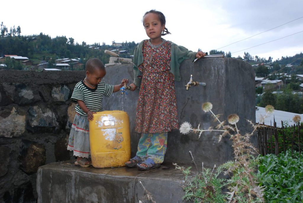 Stories from Ethiopia, children with water