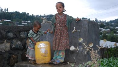 Stories from Ethiopia, children with water