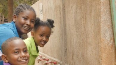 in the slums of Ethiopia a local school has a new hydration station where children can wash their hands - Habitat for Humanity Great Britain