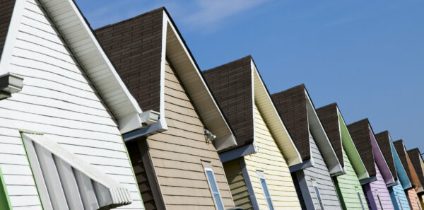 a row of colourful houses roofs in new orleans