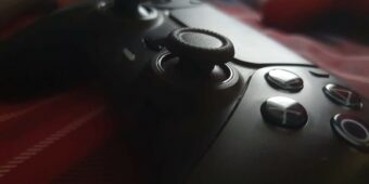 black close up of a games console