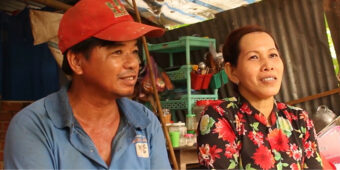 Pham and her husband in Vietnam