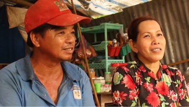 Pham and her husband in Vietnam