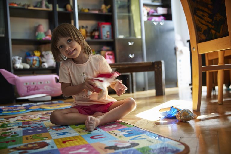 yana's daughter, Martha, playing