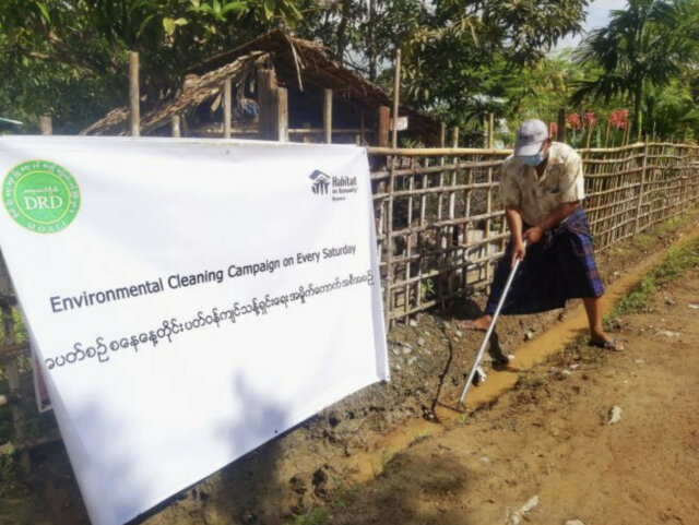 cleaning up the environment in Bago, Myanmar