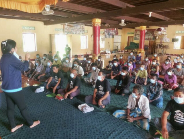 providing WASH training in Bago, Myanmar