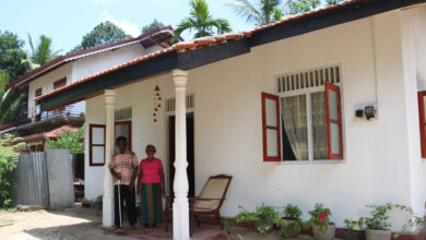 Saranapala and Indrani at their new home in Sri Lanka