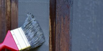 stock image free - paintbrush and black paint