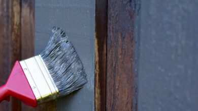 stock image free - paintbrush and black paint