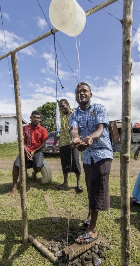 Osea using a tippy tap in fiji