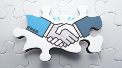 stock image - hands shaking - coalition jigsaw puzzle