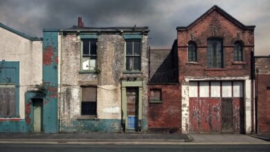 empty spaces toolkit derelict row of broken abandoned houses