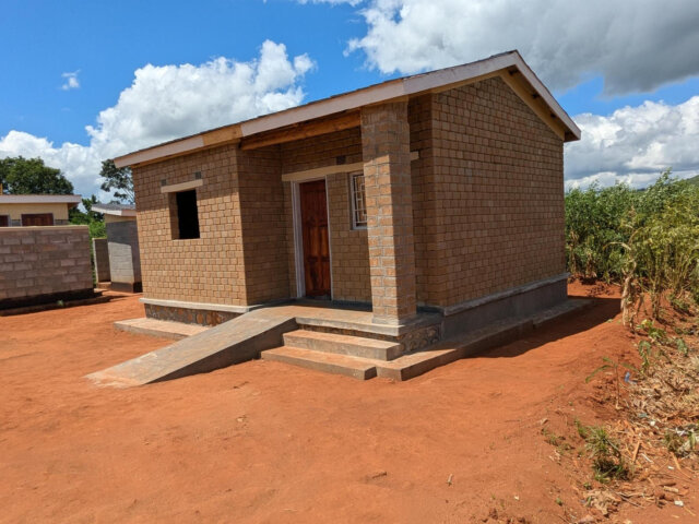 A photo of a house in Malawi built with ISSBs