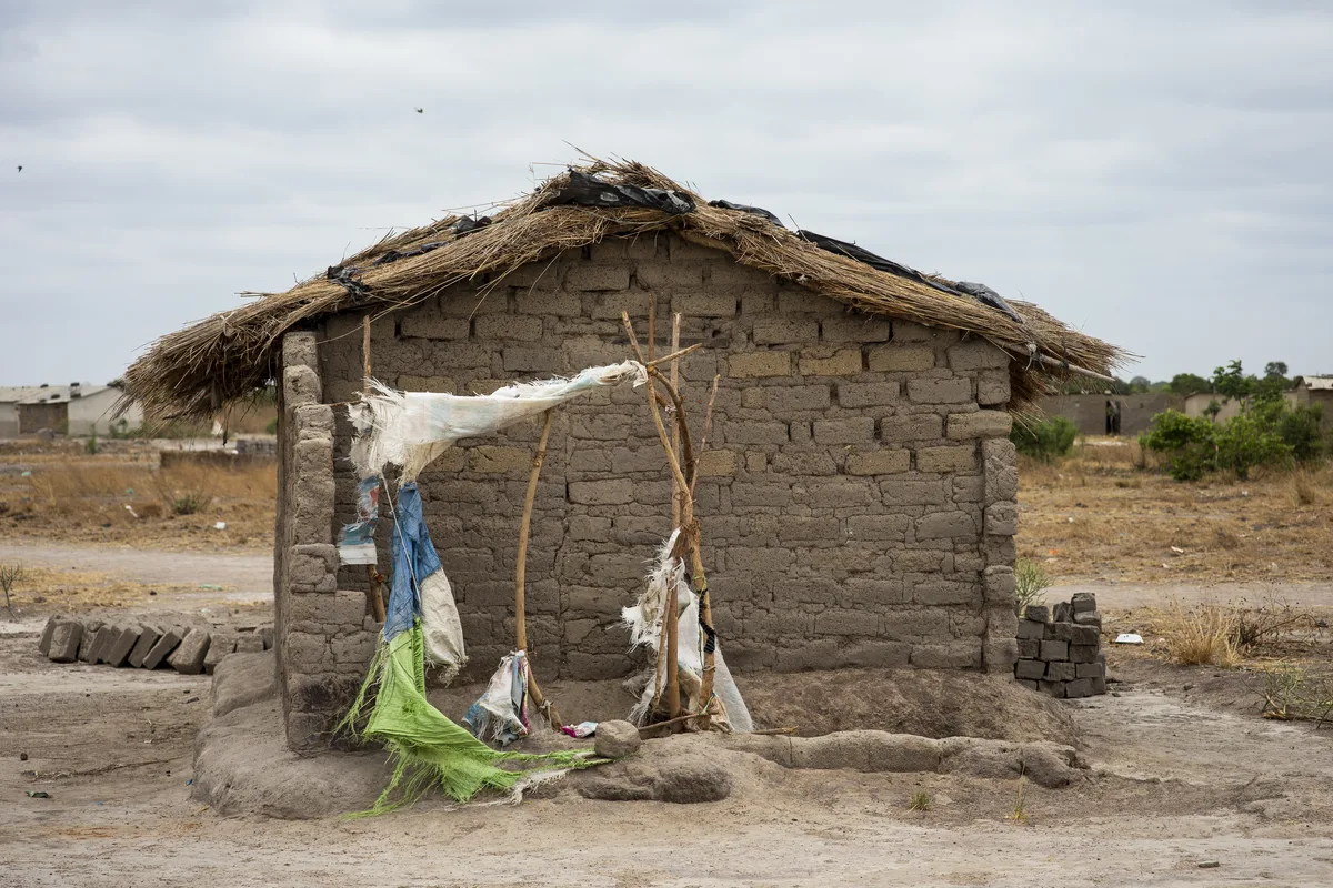 A small house with earthen walls